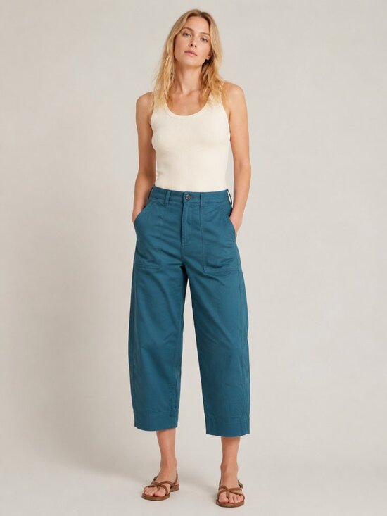 Banana Republic Pants - NWT Banana Republic Authentic Chino Cropped Barrel Pants Deep Sea Teal 2 #A3561